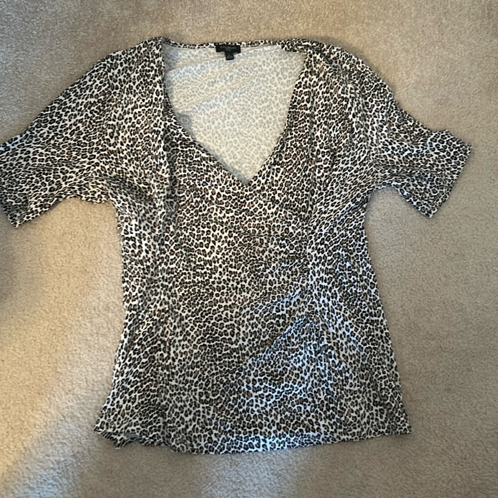 Talbots blouse leopard print
